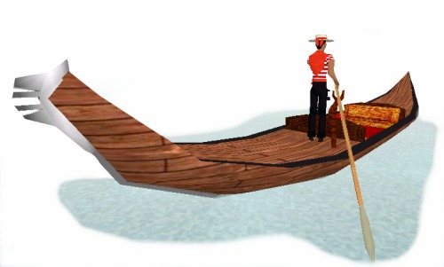 Back view of the Traditional version Gondola Avatar by Heartfall Productions 3D